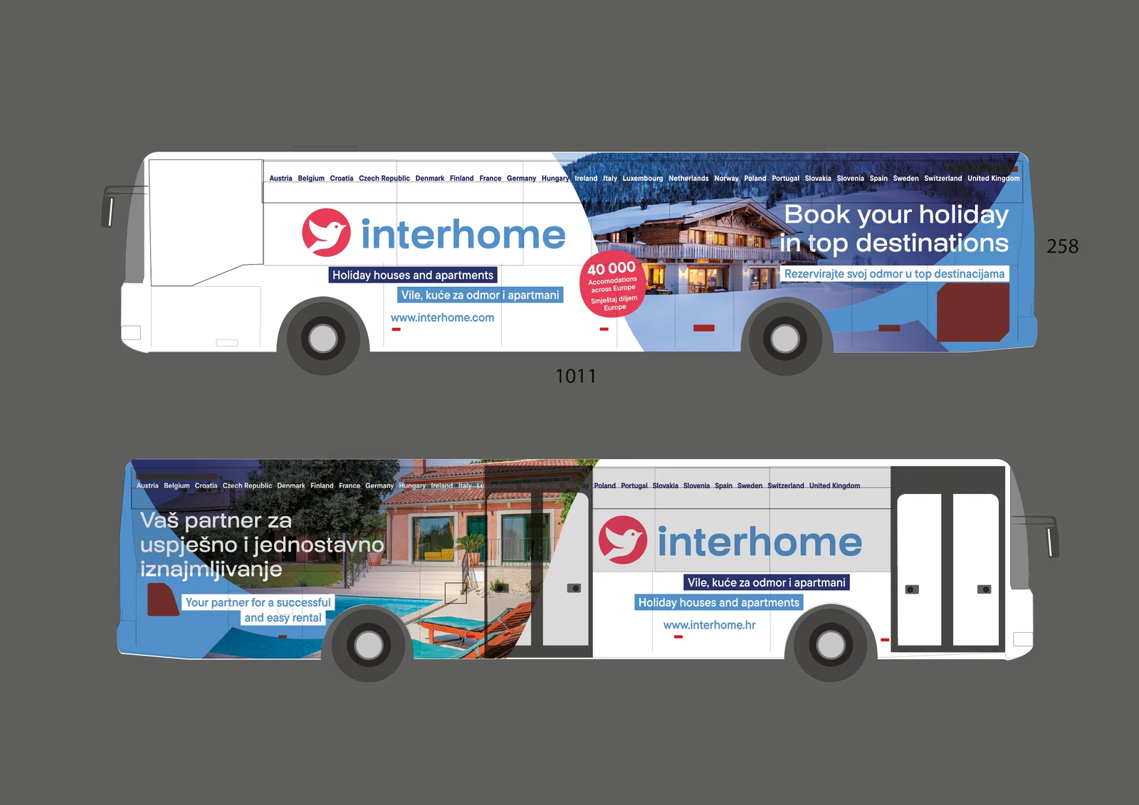 Interhome · bus advertising, Croatia · 2025